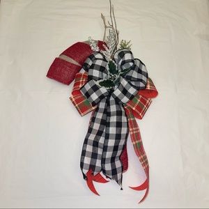 Christmas Candy Cane Burlap Wreath Handmade